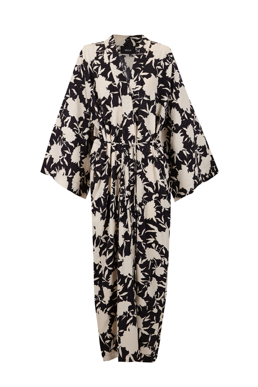 Kimono Dress – Margot Black & White – Viscose Jacquard – Limited Edit. – eikō ai Kimono Dress – Margot Black & White – Viscose Jacquard – Limited Edit. – eikō ai