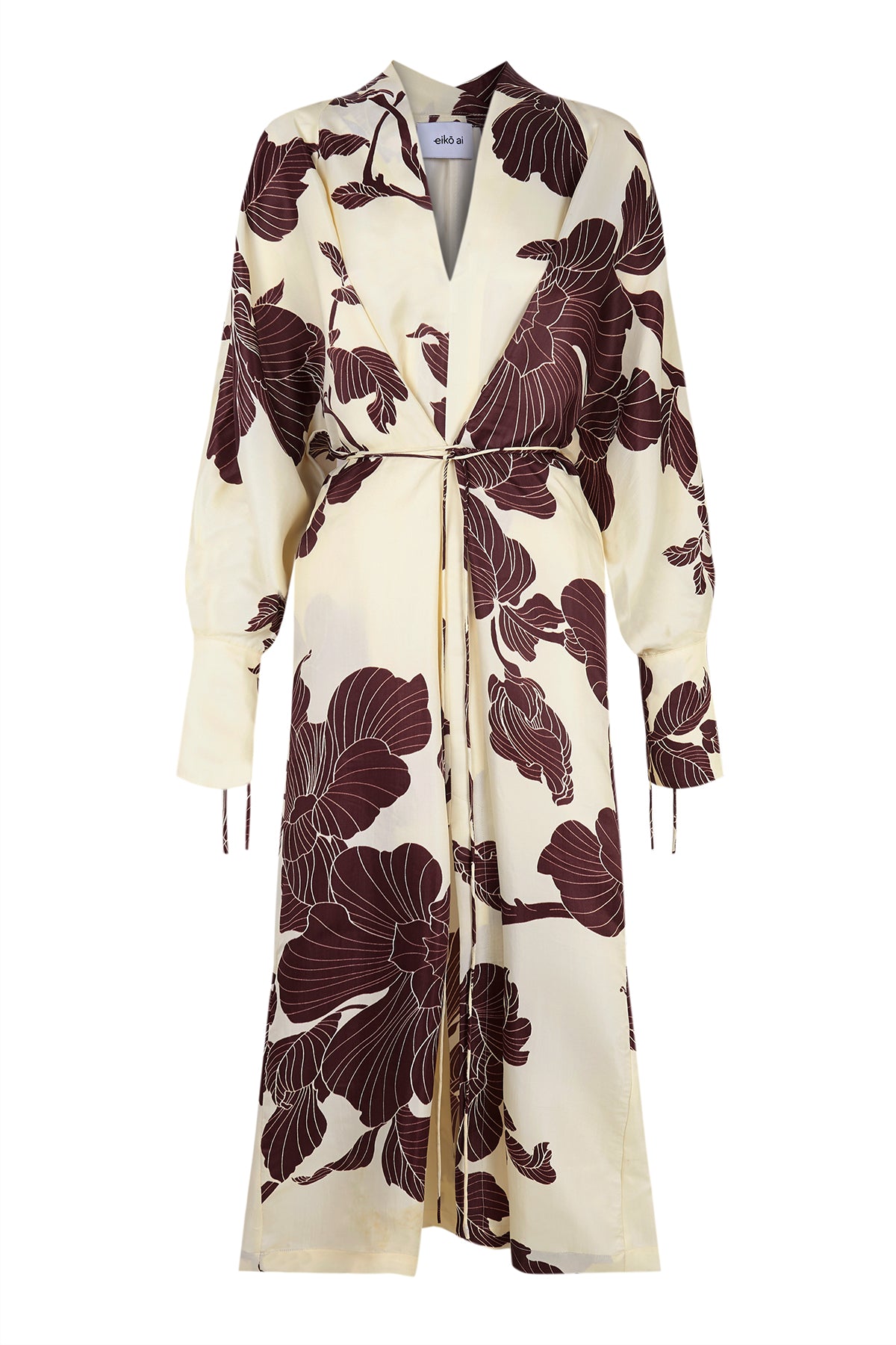Kimono Dress Gobi Print Cream & Chocolate TENCEL Lyocell Ltd. eik ai Kimono Dress Gobi Print Cream & Chocolate TENCEL Lyocell Ltd. eik ai