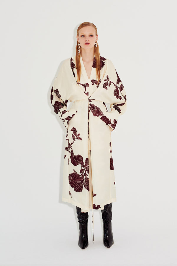 beige kimono dress Kimono-Style Dress